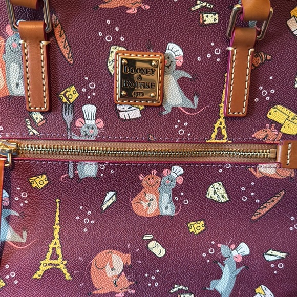 Dooney & Bourke Red and Brown Satchel Bag - Picture 4 of 5